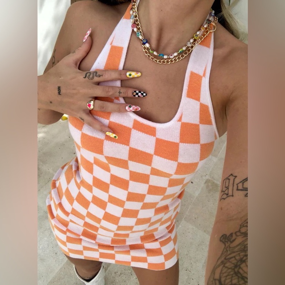 Princess Polly Checkmate Halter Mini Dress